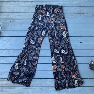 Velvet paisley high waisted bell bottoms